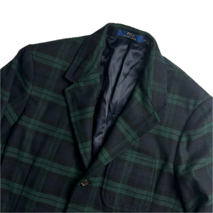 BlackWatch Green Navy Tartan Blazer Sports Coat - 46R