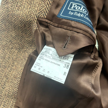 Brown Herringbone Blazer (Wool) - 38R