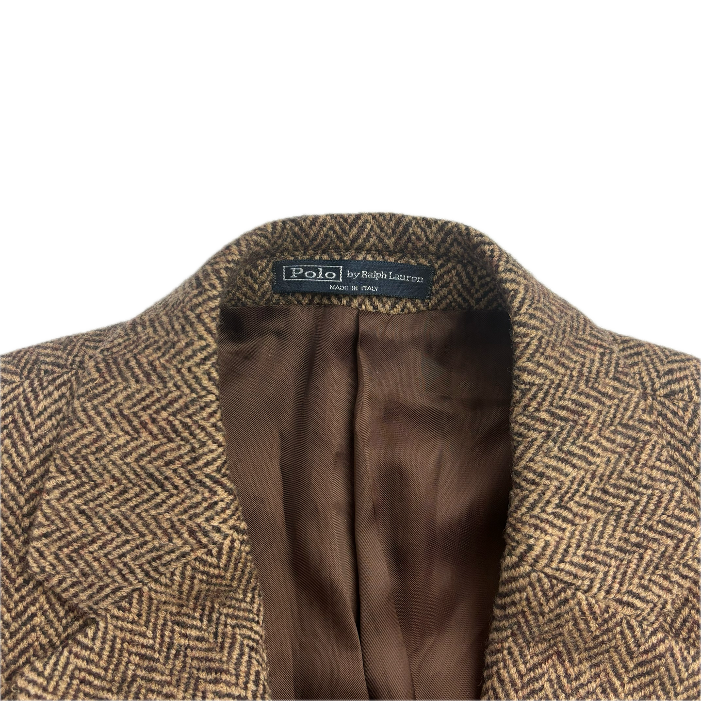 Brown Herringbone Blazer (Wool) - 38R