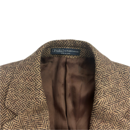 Brown Herringbone Blazer (Wool) - 38R