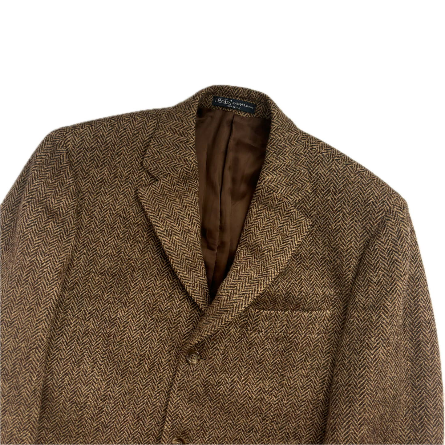 Brown Herringbone Blazer (Wool) - 38R