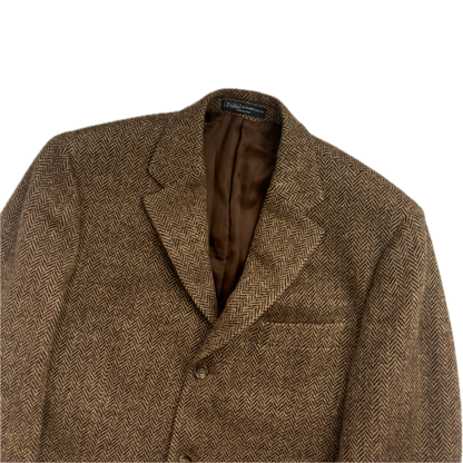 Brown Herringbone Blazer (Wool) - 38R