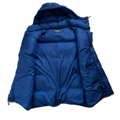 Blue Hooded Body Warmer Gilet Down Vest -XL