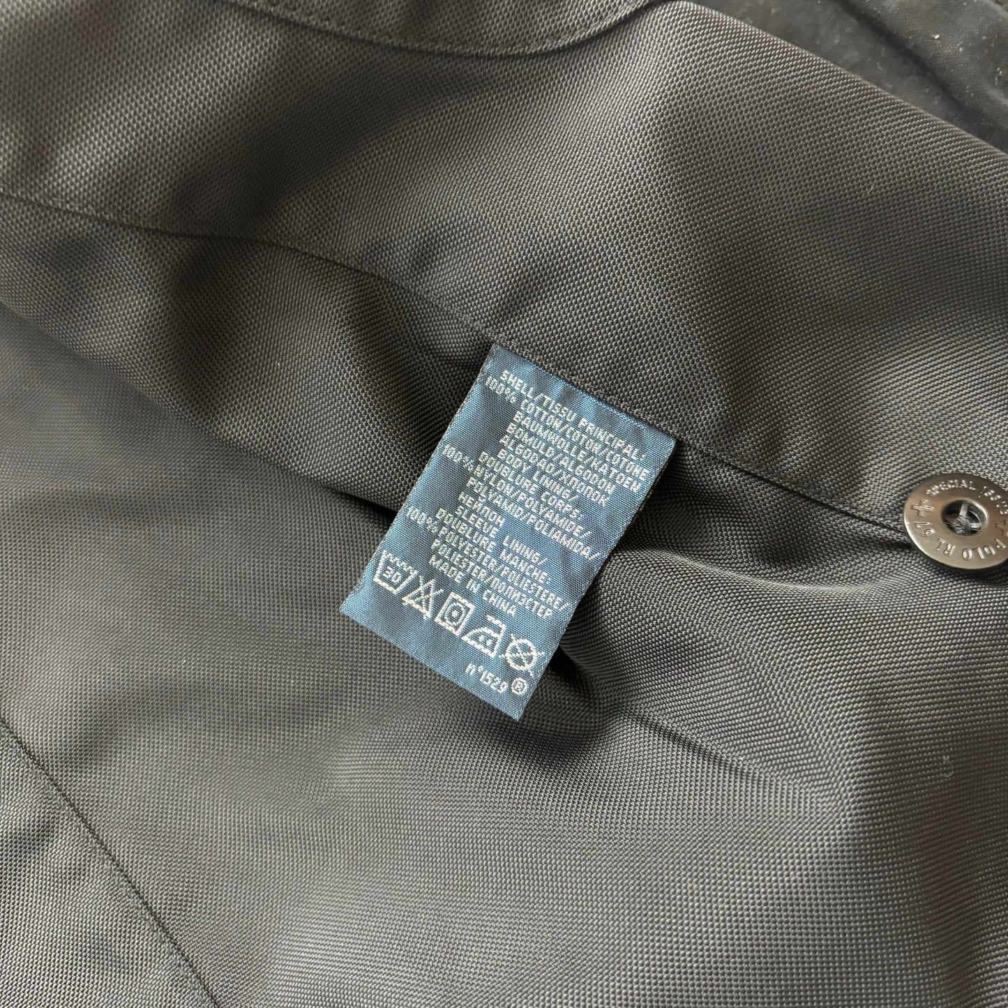 Black Long Utility Jacket Over Coat - L