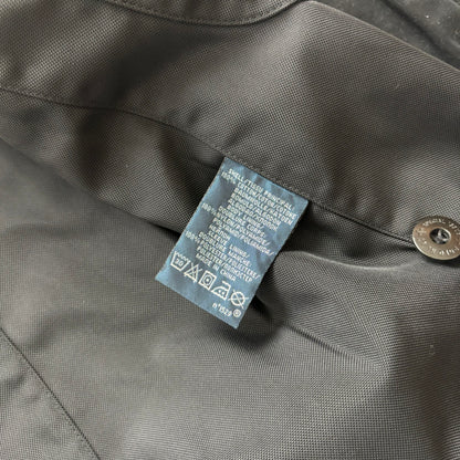 Black Long Utility Jacket Over Coat - L