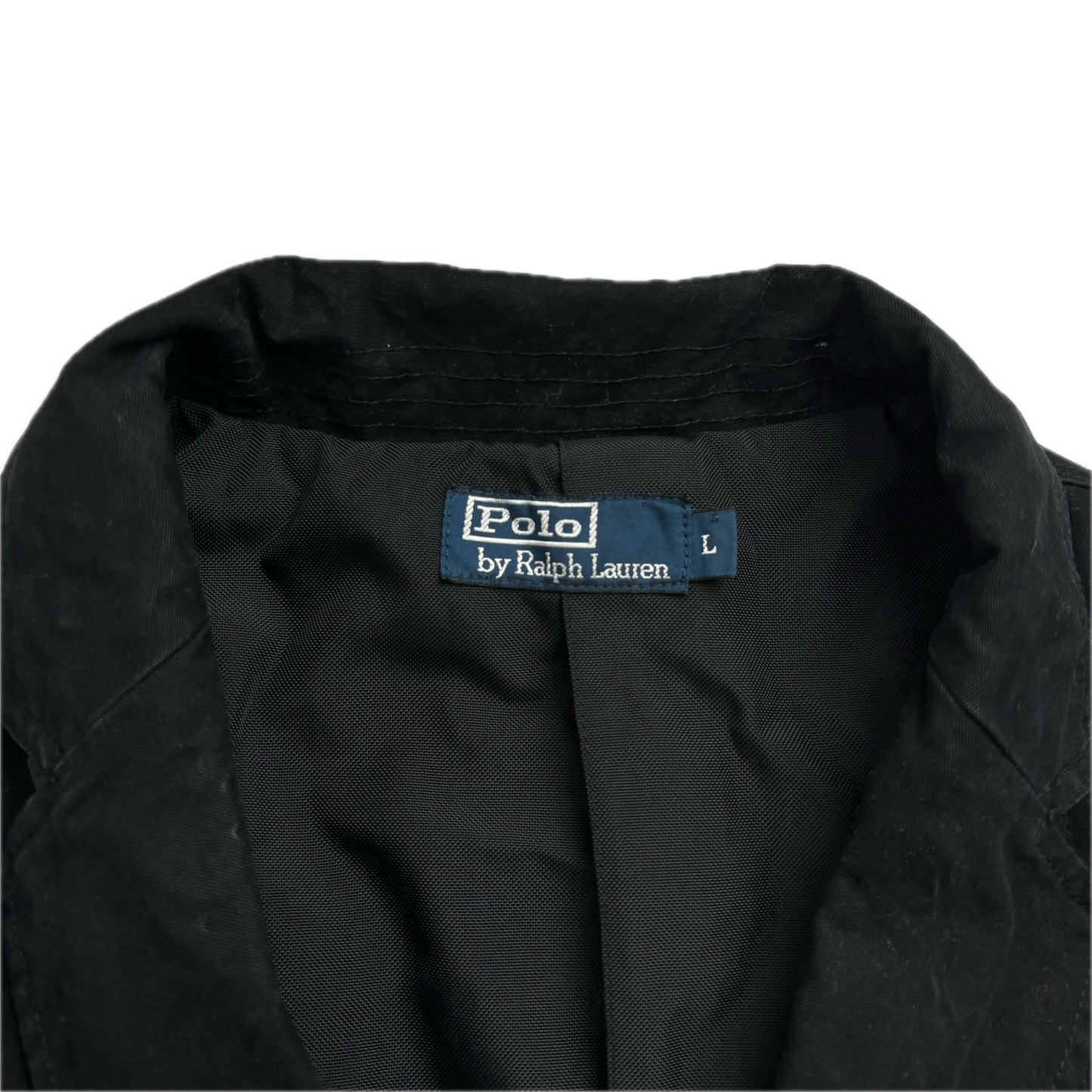 Black Long Utility Jacket Over Coat - L