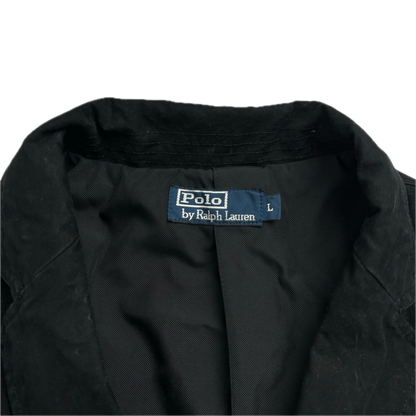 Black Long Utility Jacket Over Coat - L
