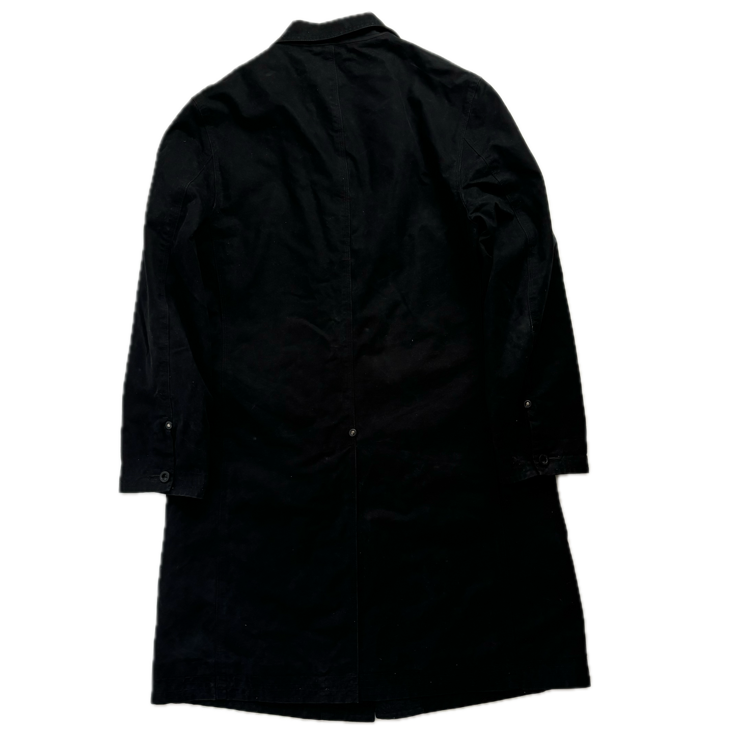 Black Long Utility Jacket Over Coat - L