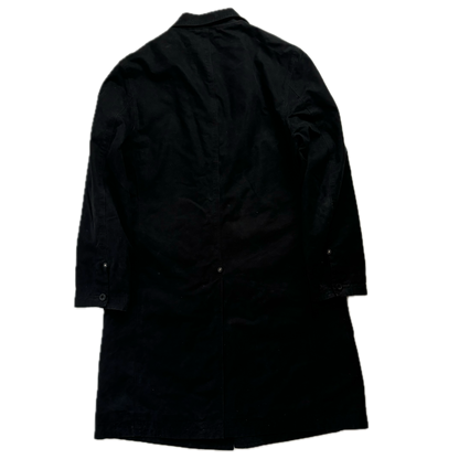 Black Long Utility Jacket Over Coat - L
