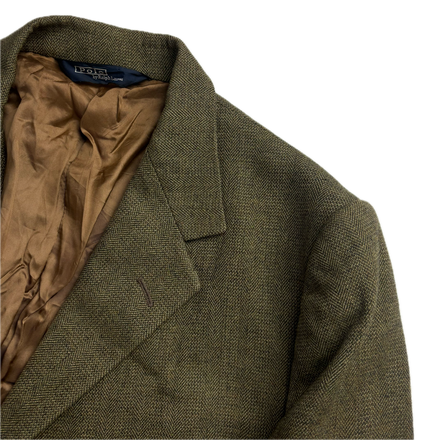 Dark Green Herringbone Blazer (Wool) - 42R