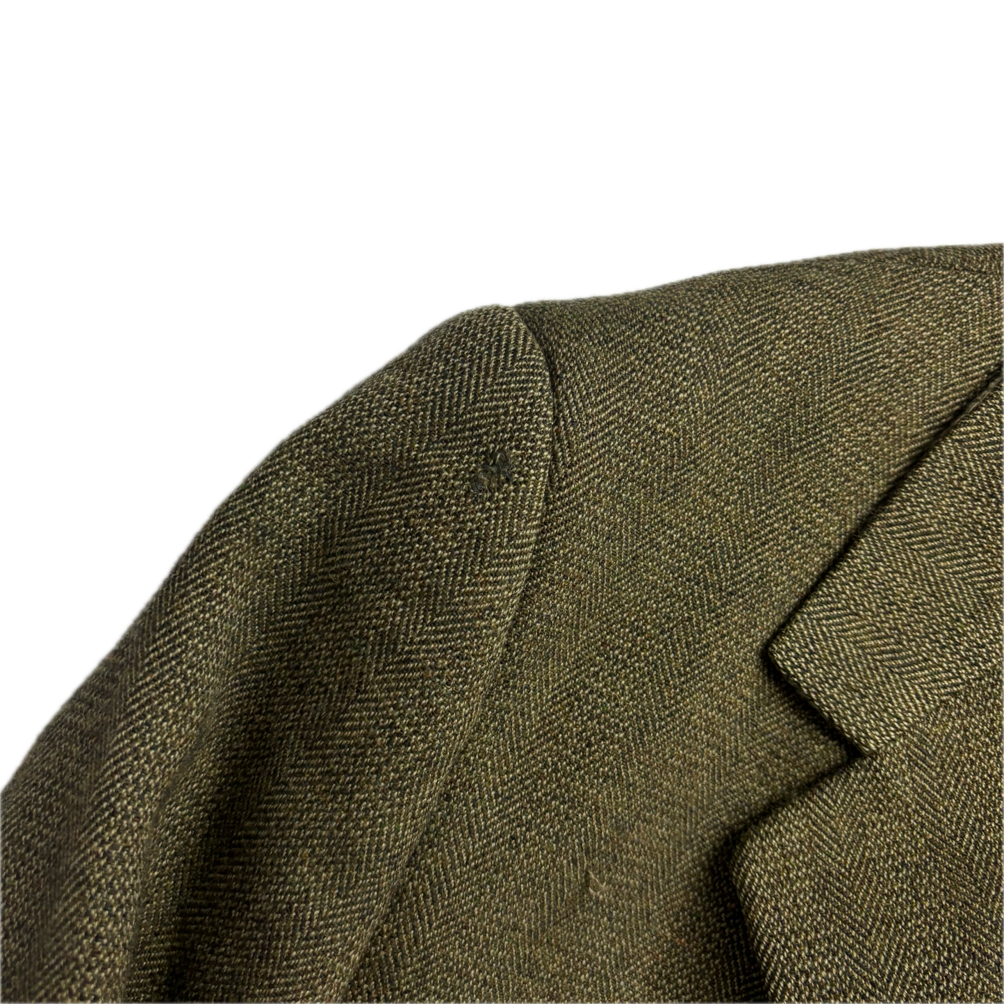 Dark Green Herringbone Blazer (Wool) - 42R