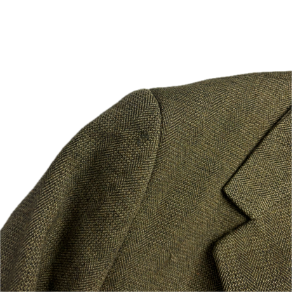 Dark Green Herringbone Blazer (Wool) - 42R