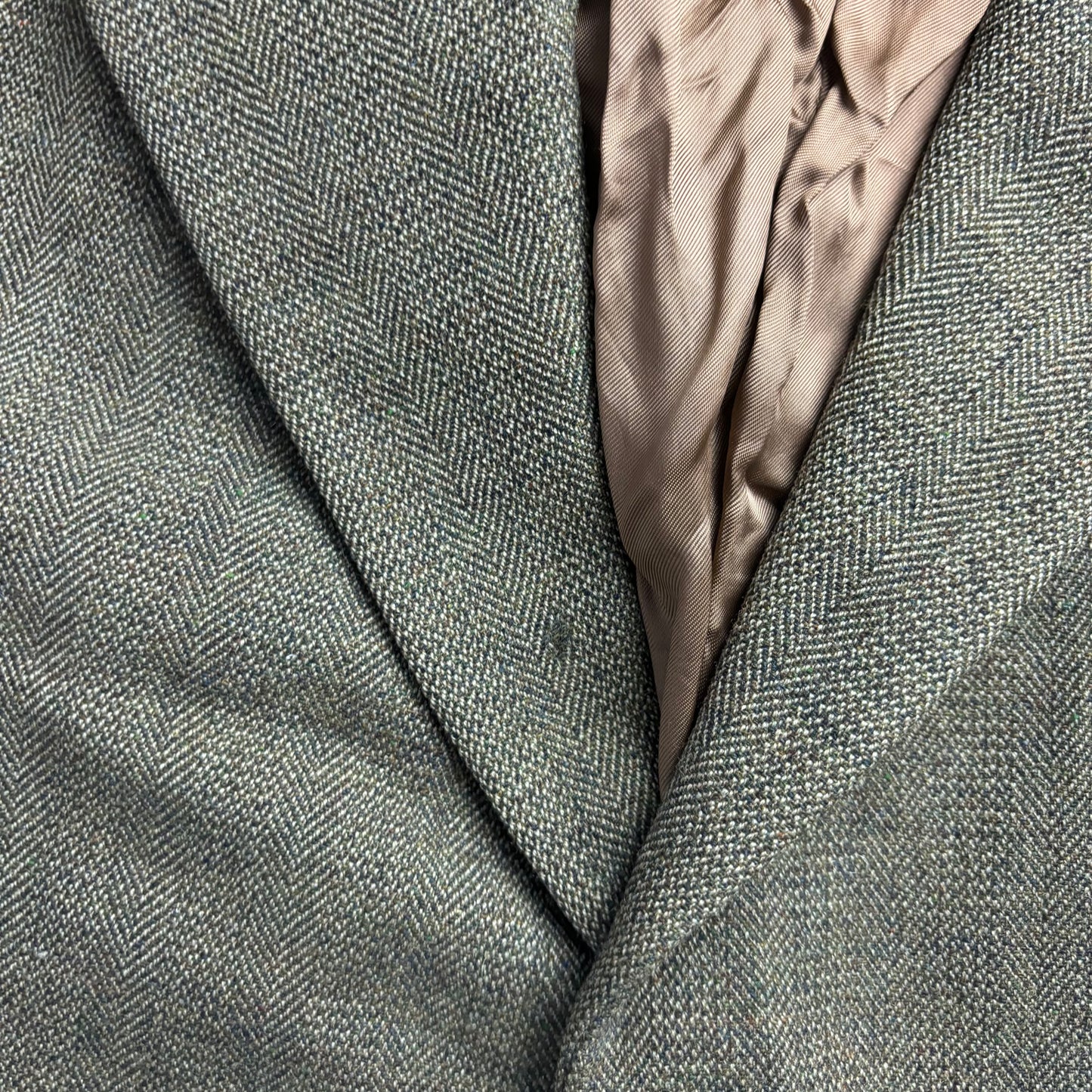 Dark Green Herringbone Blazer (Wool) - 42R