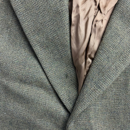 Dark Green Herringbone Blazer (Wool) - 42R