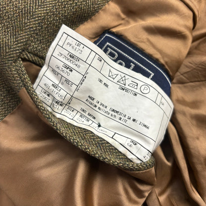 Dark Green Herringbone Blazer (Wool) - 42R