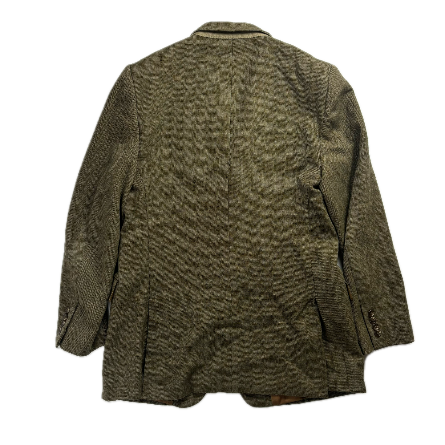 Dark Green Herringbone Blazer (Wool) - 42R