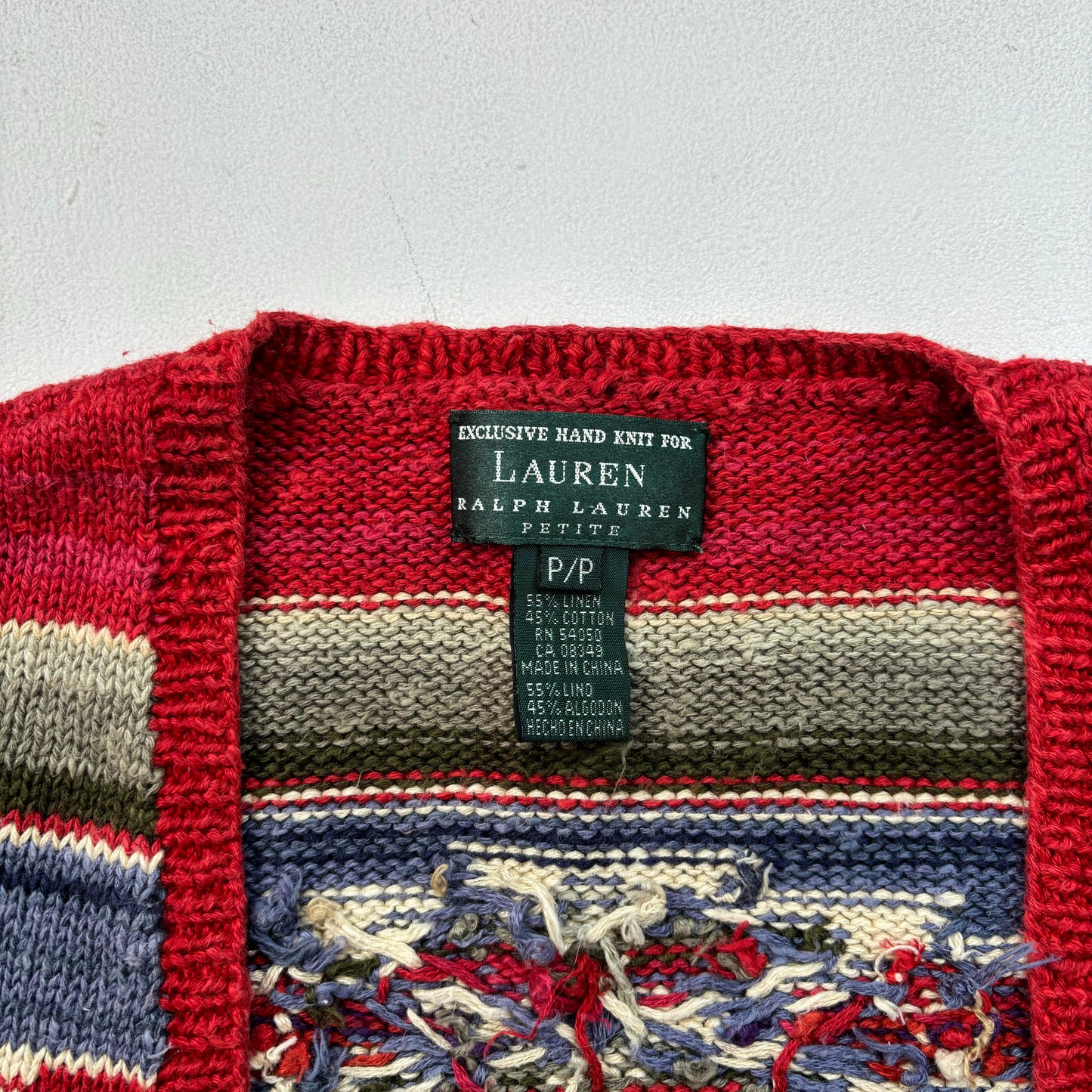 Lauren Aztec Hand Knit Cardigan (Linen Blend) - S