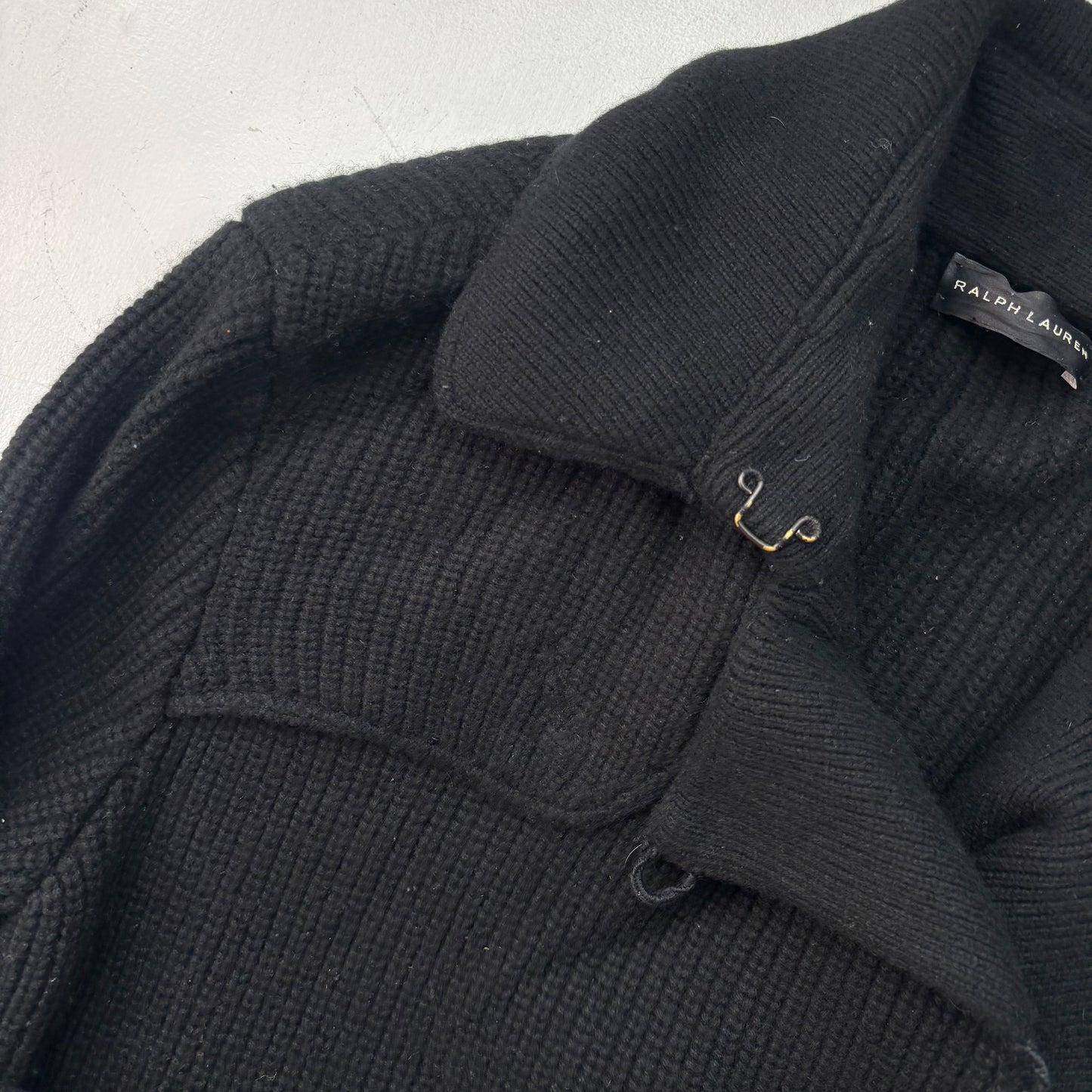 Ralph Lauren Black Label Long Belted Cardigan Wool Cashmere Black - M