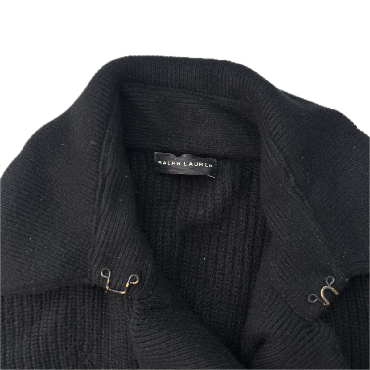 Ralph Lauren Black Label Long Belted Cardigan Wool Cashmere Black - M