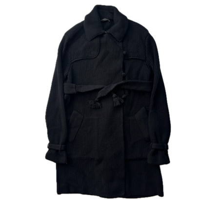 Ralph Lauren Black Label Long Belted Cardigan Wool Cashmere Black - M