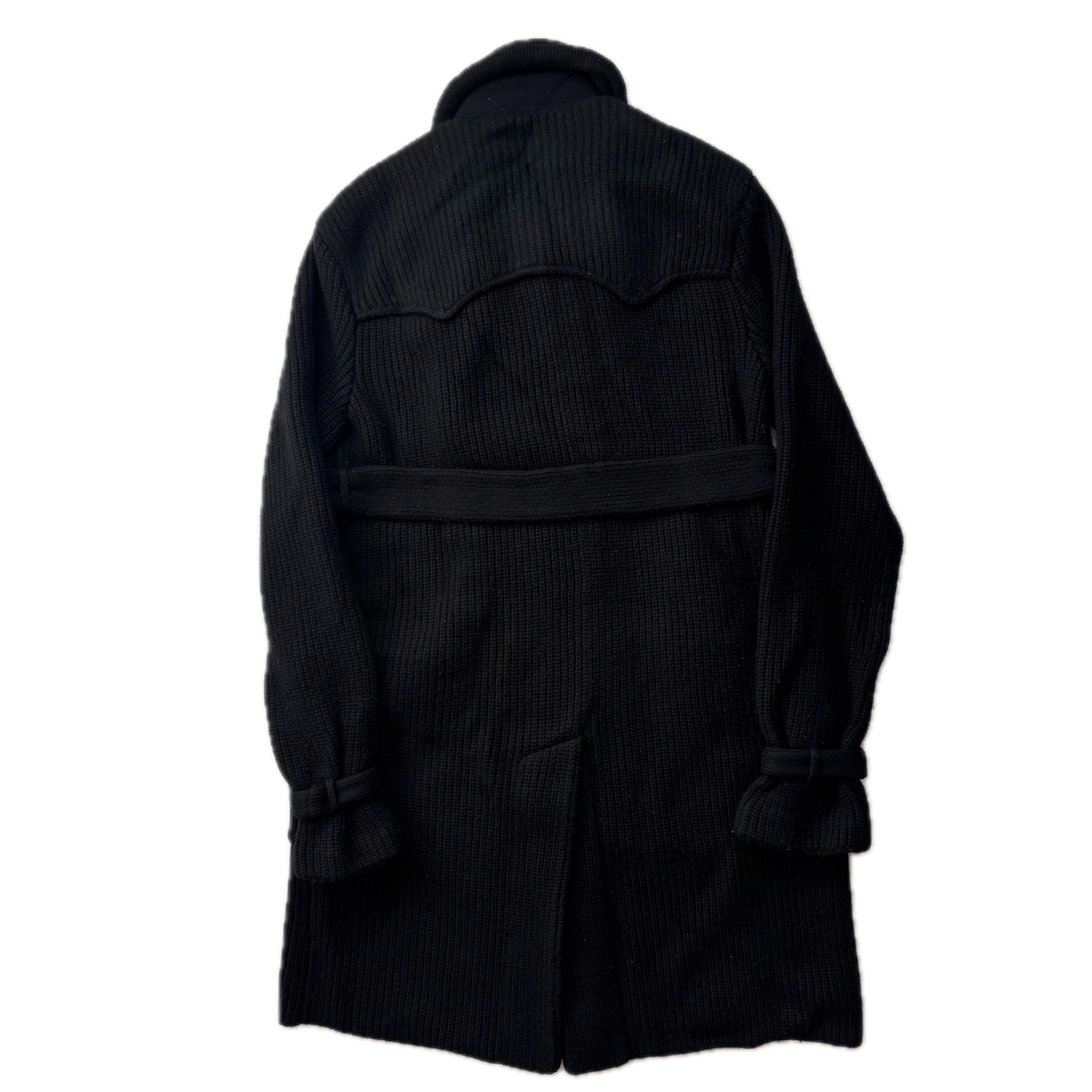 Ralph Lauren Black Label Long Belted Cardigan Wool Cashmere Black - M