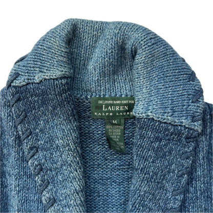 Lauren Hand Knit Blue Ombre Concho Southwestern Cardigan (Cotton) - M