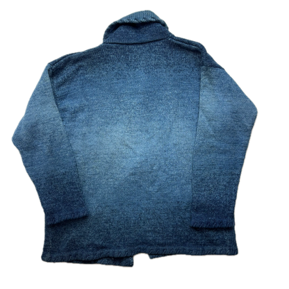 Lauren Hand Knit Blue Ombre Concho Southwestern Cardigan (Cotton) - M