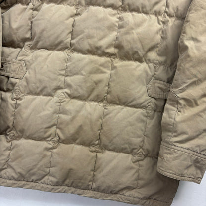 Polo Ralph Lauren Beige Quilted Puffer Jacket Fur Collar - S