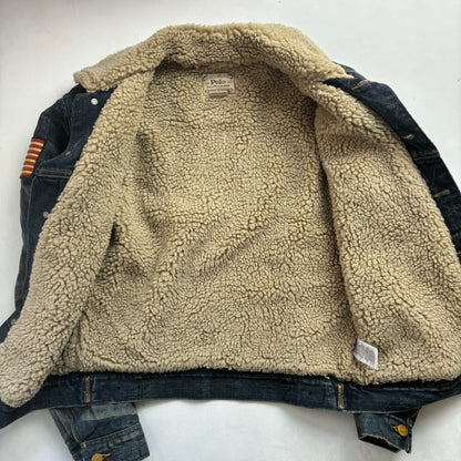 Denim Aztec Sherpa Jacket - S