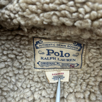 Denim Aztec Sherpa Jacket - S