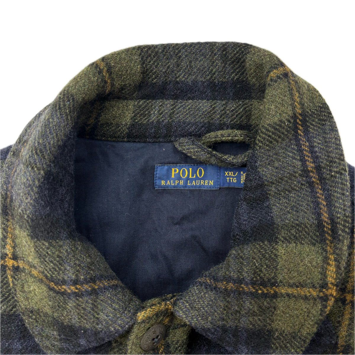 Polo Ralph Lauren Tartan Navy Green Plaid Hunting Field Jacket (Wool) -  XXL