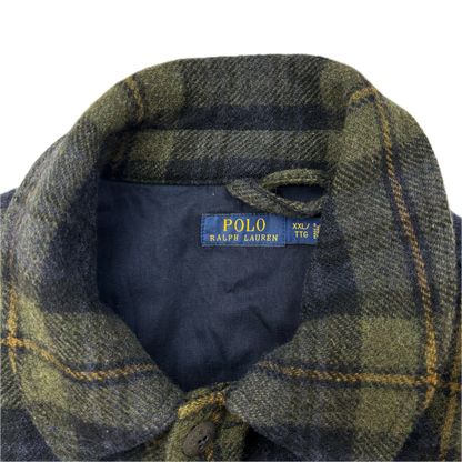 Polo Ralph Lauren Tartan Navy Green Plaid Hunting Field Jacket (Wool) -  XXL