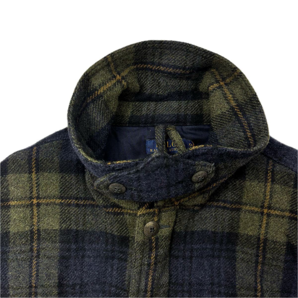 Polo Ralph Lauren Tartan Navy Green Plaid Hunting Field Jacket (Wool) -  XXL