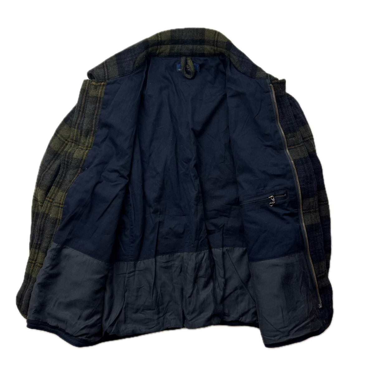 Polo Ralph Lauren Tartan Navy Green Plaid Hunting Field Jacket (Wool) -  XXL