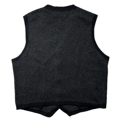 Polo Ralph Lauren Grey Tweed Herringbone Cardigan Vest Waistcoat (Wool) - XXL