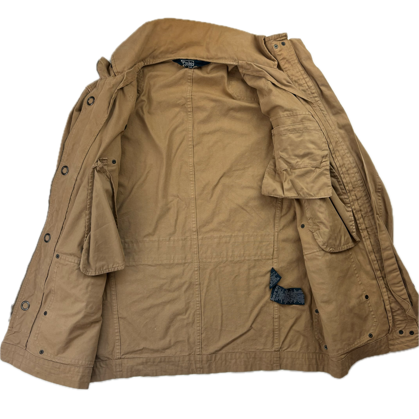 Beige Tan Utility Jacket Military - M