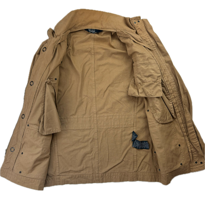 Beige Tan Utility Jacket Military - M