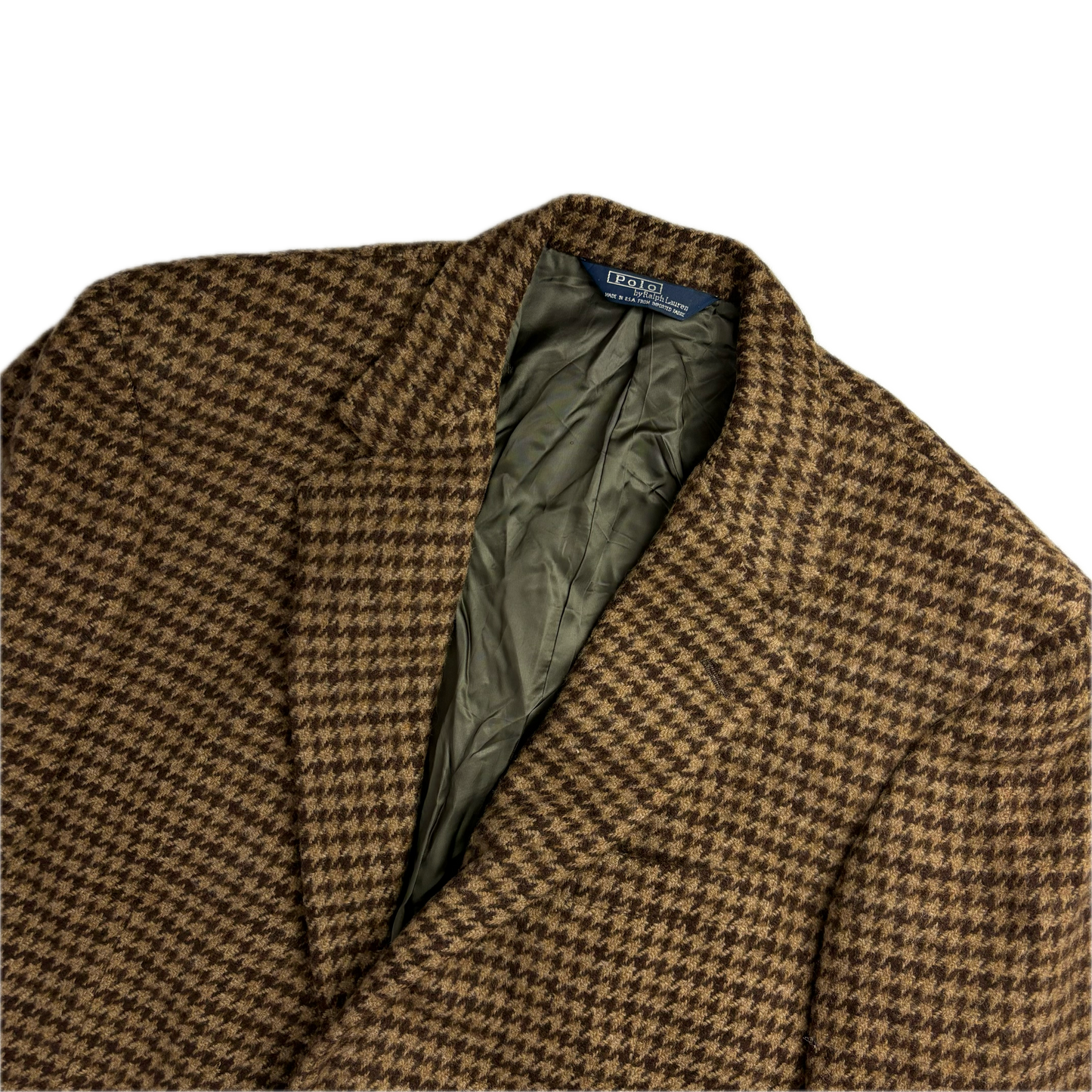 Brown Houndstooth Blazer Sports Coat (Wool) - 43R