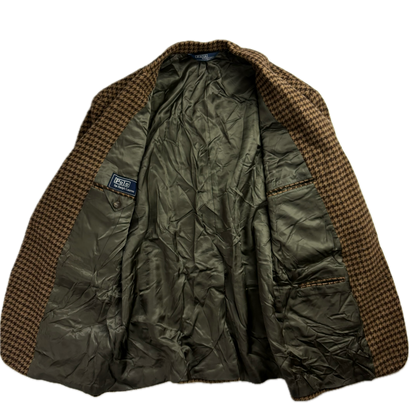 Brown Houndstooth Blazer Sports Coat (Wool) - 43R
