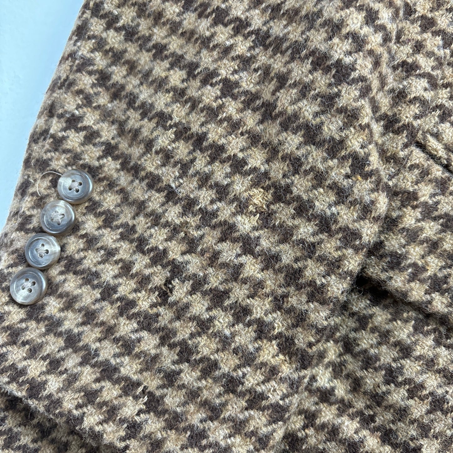 Brown Houndstooth Blazer Sports Coat (Wool) - 43R