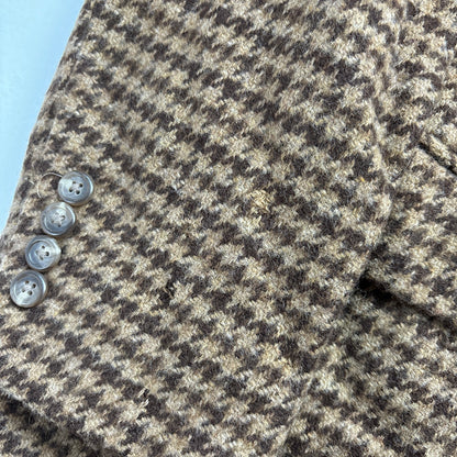 Brown Houndstooth Blazer Sports Coat (Wool) - 43R
