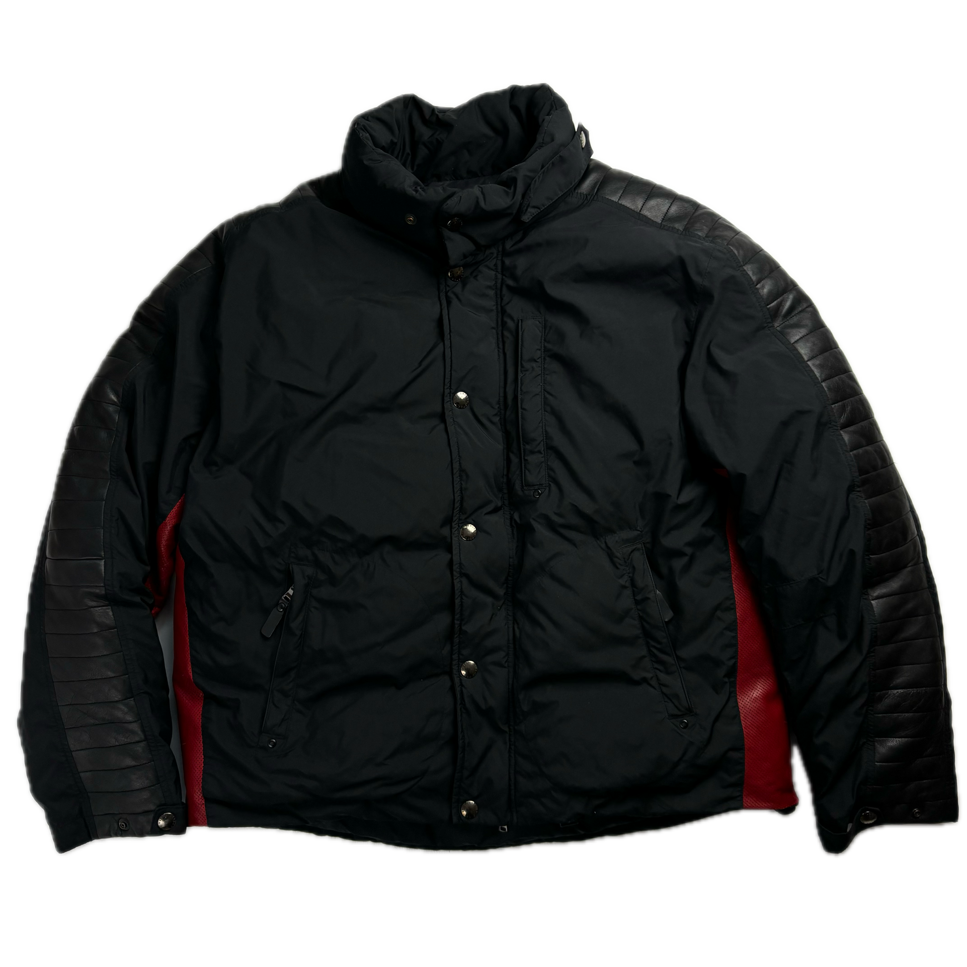 Polo Ralph Lauren Leather Black Moto Puffer Jacket