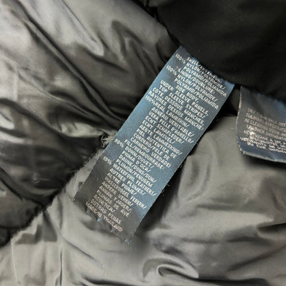 Leather Black Moto Puffer Jacket - L