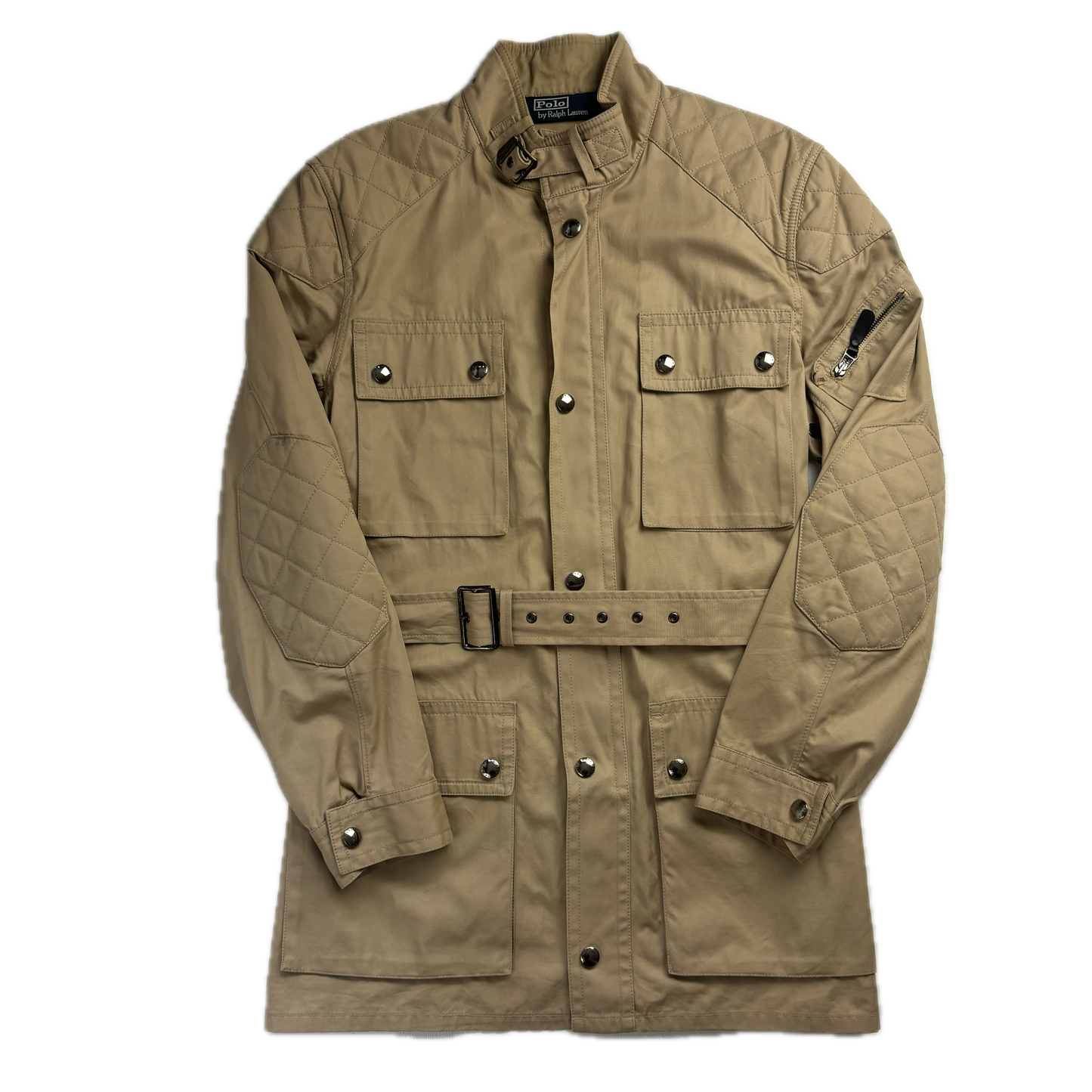 Belted Beige Safari Jacket - M