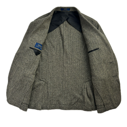 Grey Herringbone Blazer (Wool Nylon) - 48R