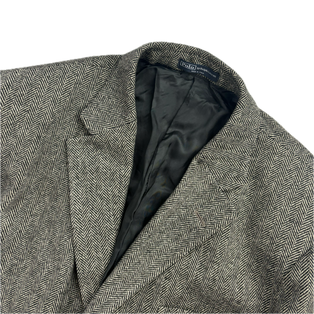 Grey Herringbone Blazer (Wool) - 46R
