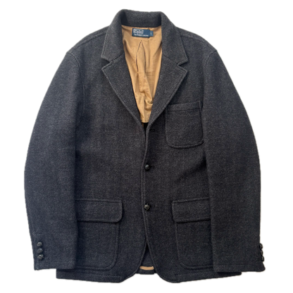 Polo Ralph Lauren Dark Grey Herringbone Blazer Wool L