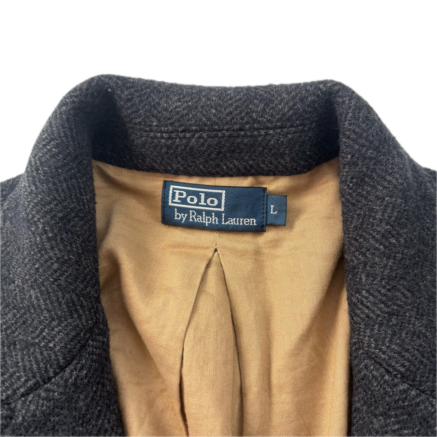 Dark Grey Herringbone Blazer (Wool) - L