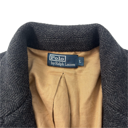 Dark Grey Herringbone Blazer (Wool) - L