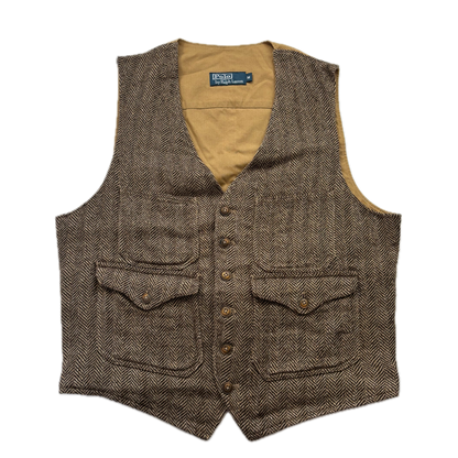Polo Ralph Lauren Brown Herringbone Waistcoat 